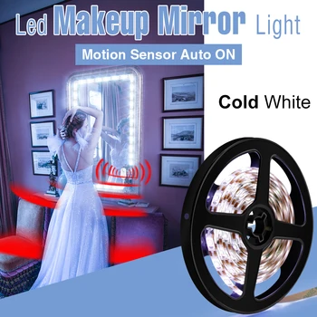 

1M-5M Makeup Mirror Light Led Motion Sensor Lamp USB 5V Dressing Table Bathroom Lamp Tape Led Vanity Mirror Make Up Light Strip