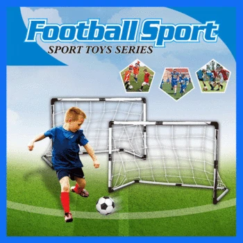 

2 Sets DIY Children Sports Soccer Goals with Soccer Ball and Pump Practice Scrimmage Game Football Gate DIY White Gift For Kids