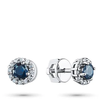 

Pusety of white gold with diamonds and sapphires e0916ps11198620