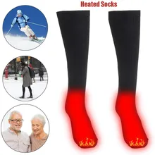 Носки унисекс для мужчин и женщин с подогревом на батарейках зимние уличные ветрозащитные длинные Лыжные носки женские теплые Плотные хлопковые носки sokken