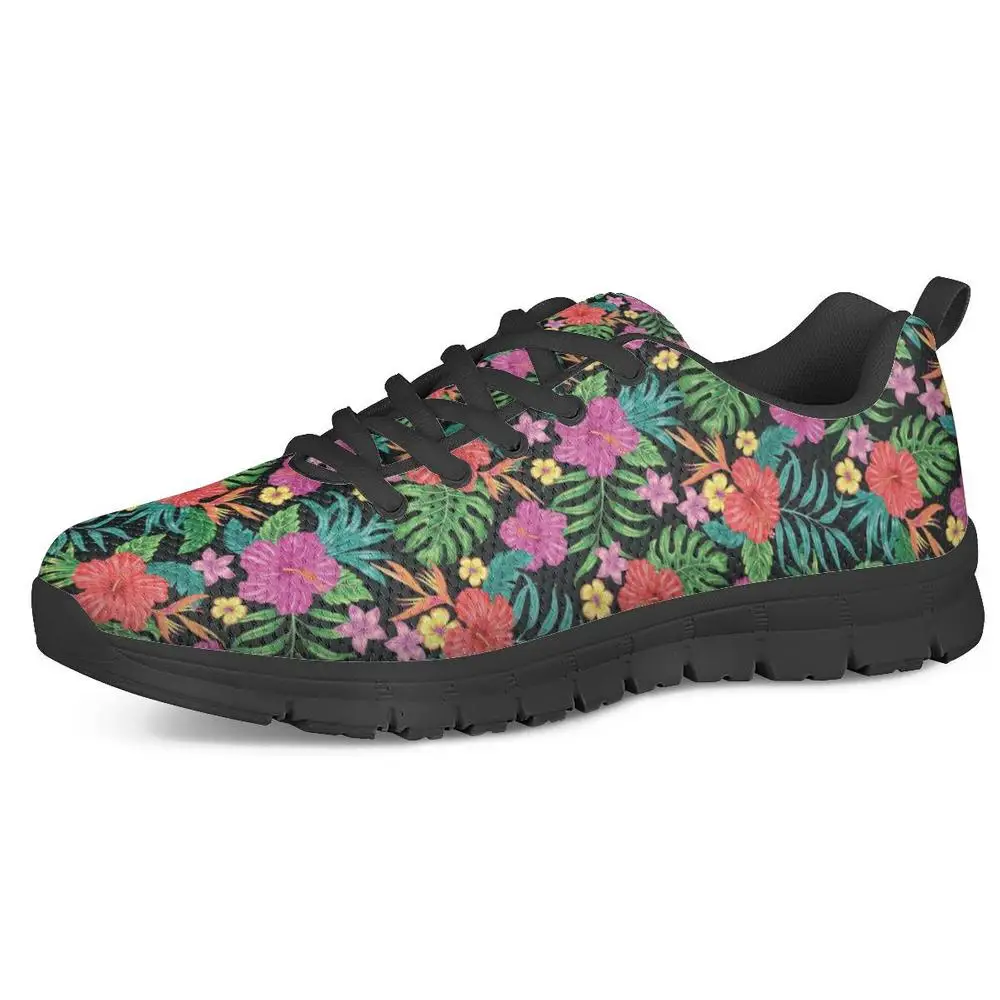 

2020 Sneakers Women Cute Tropical Flower Palm Leaves Pattern Casual Shoes Breathable Nurse Flat Shoes Lightweight Tenis Feminino