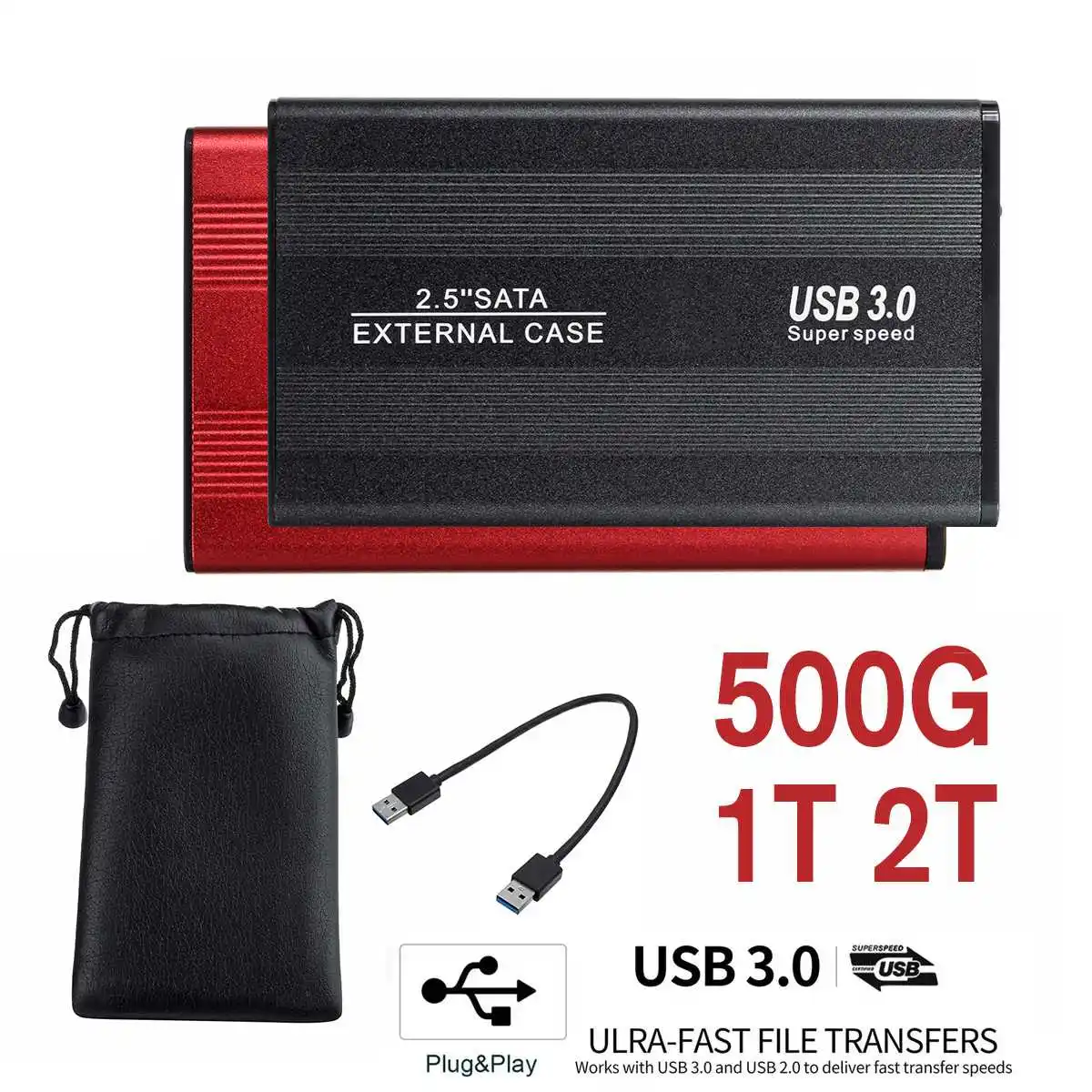 500G/1TB/2TB Protable 2.5inch External Hard Drive USB3.0 HD Mobile Hard Disk HDD Storage Devices For Macs Computer Desk Laptop