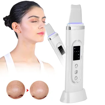 

Household Ultrasonic Skin Scrubber Blackhead Removal EMS Face Pore Cleaner Facial Cleansing Acne Removal Beauty Instrument White