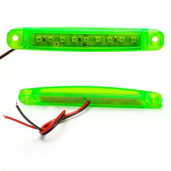 

10pcs Side marker light 10pc 10x 10* Green 12V 9-LED For Bus Lorry Truck Trailer