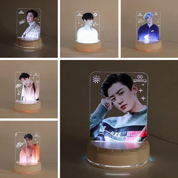 

EXO Members Kawaii Standing Action Figure Acrylic Stand Table Desk Lamp Board Fans Collection Stationery Set