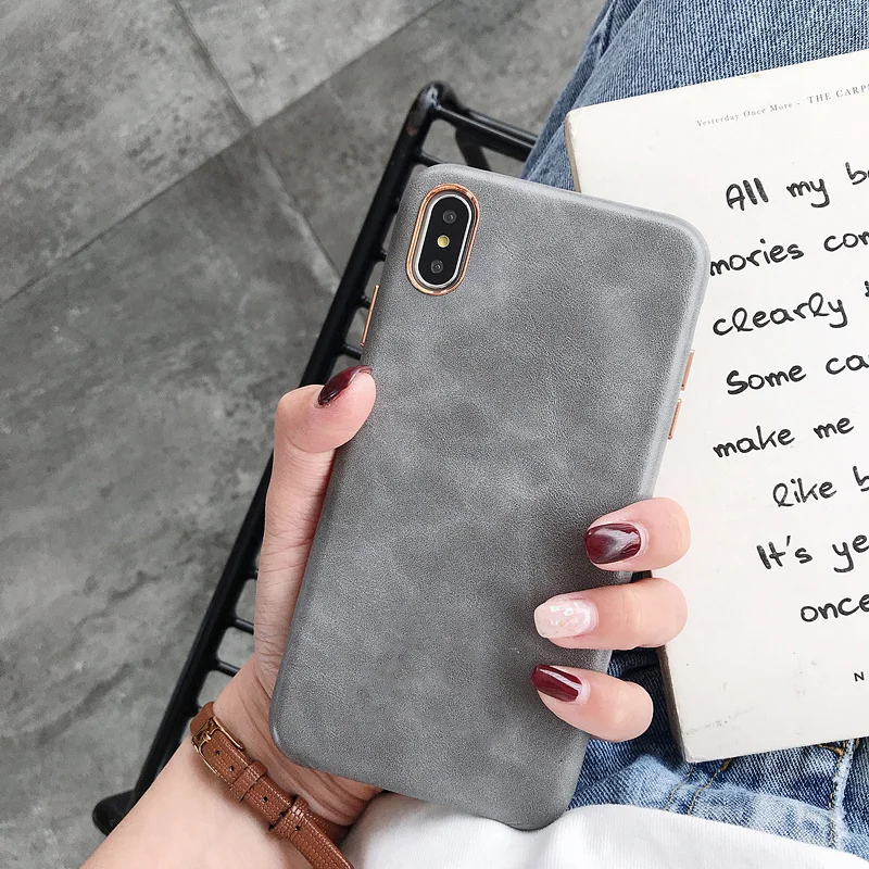 Кожаный чехол для iPhone 11, Роскошный чехол для мобильного телефона, защитный противоударный чехол-бампер для iPhone X, XR, XS, Max, Coque Funda - Цвет: Темно-серый