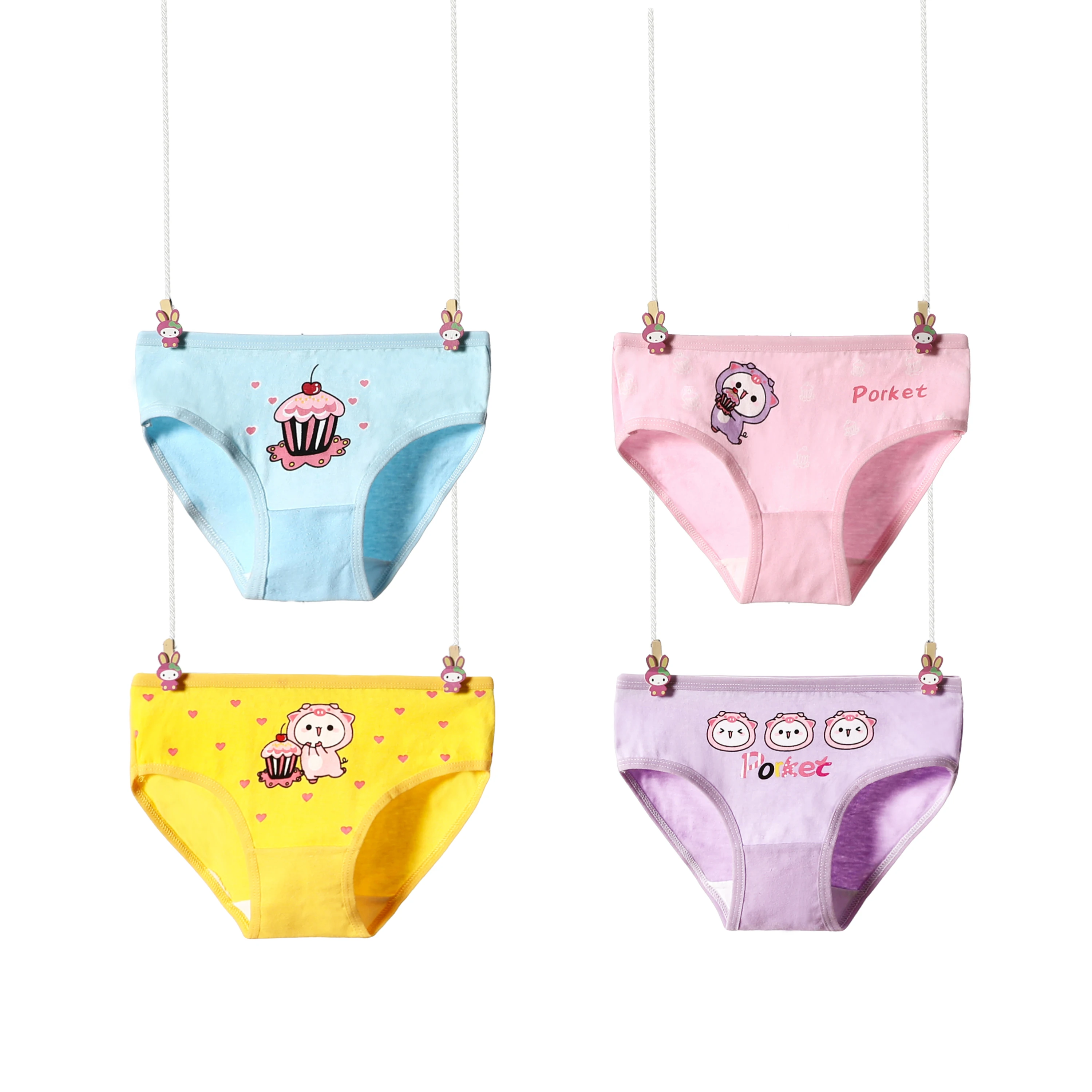 4 шт./лот новые детские хлопковые трусы нижнее белье для девочек с милым