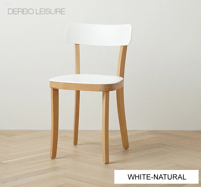 White-Natural Современный классический модный популярный дизайн Лофт твердый бук деревянный красочный PP сиденье столовая в скандинавском стиле хороший боковой деревянный стул 1 шт - Цвет: White-Natural