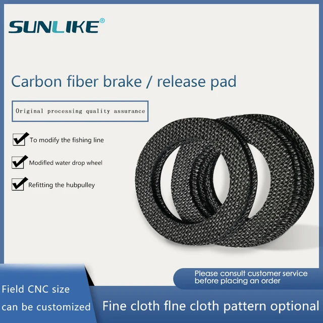 Customized CNC Cutting 1pcs Carbontex  Drag Washer For Fishing Reels Carbon Fiber 1.0mm 6