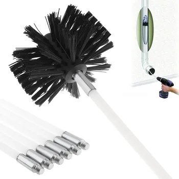 

7pcs/set Flexible Rotary Chimney Brush Drying Tube Inner Wall Cleaning Drill Brush Set with 6pcs Handle and Brush Head