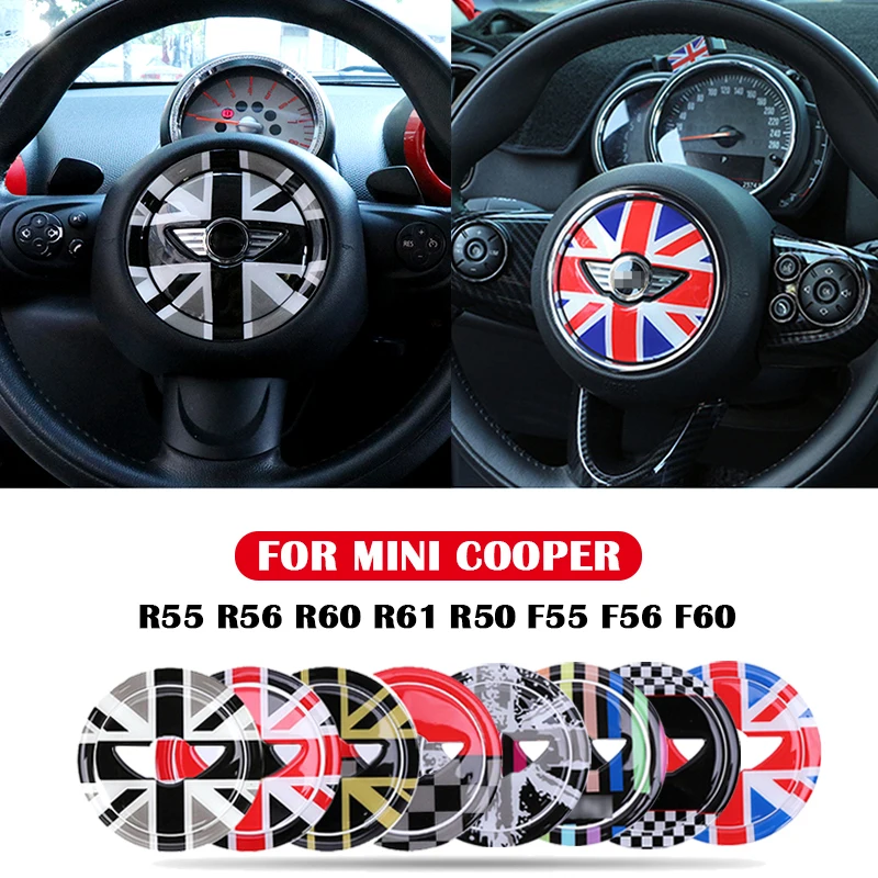 Автомобильный Центр рулевого колеса 3D наклейка для Mini Cooper R55 R56 R60 R61 R50 F55 F56 F60