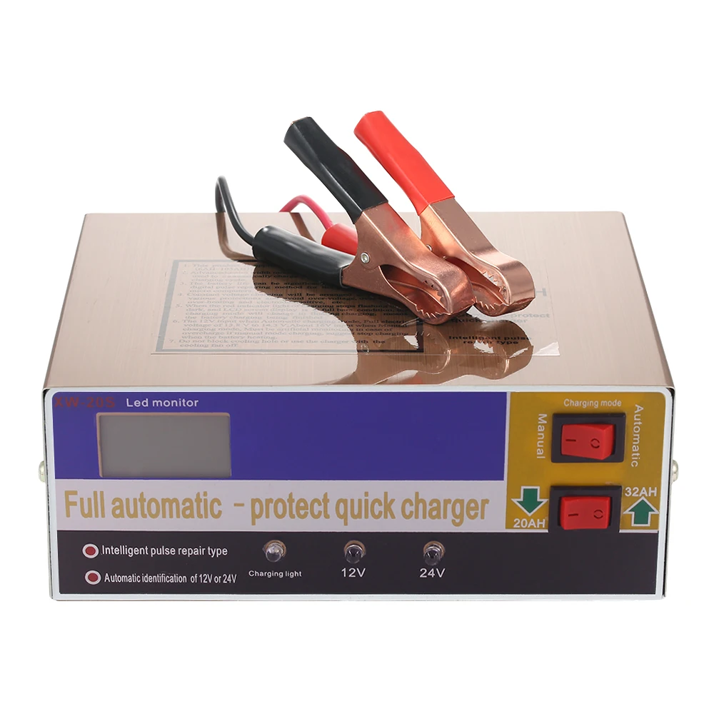 

Hot 12V/24V Intelligent Automatic LED Charger Pulse Repair Type Maintainer for Lead Acid Battery and Lithium Battery 140W AC220V