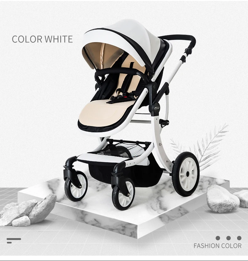 New Luxury Multifunctional Baby Stroller Portable High Landscape Stroller Folding Carriage Red Gold Newborn Baby trolley car