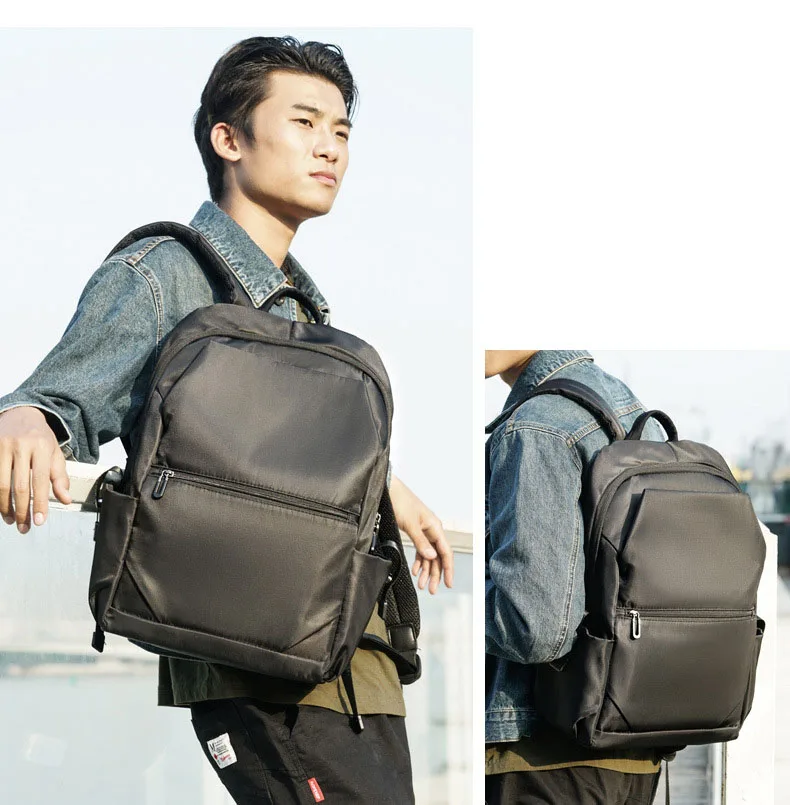 

Backpack Men Shoulder Bag Casual Waterproof Solid Color Large Capacity Fashion Travel Bag Nylon Backpack Bags for Women