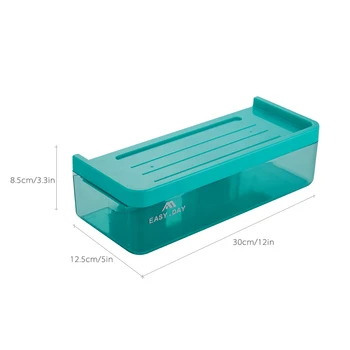 

New Plastic Wall Mounted Drawer Type Bathroom Organizador Kitchen Bathroom Basket Storage Box Organizer Holder with Double Sucke