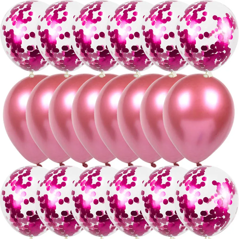 20 шт., конфетти, розовые и золотые воздушные шары, набор, хромированный шар, для декора дня рождения, вечерние, свадебные украшения, для свадьбы, юбилея, глобус, металлик - Цвет: 20pcs balloons-K