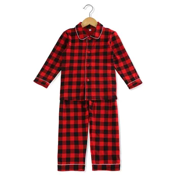 

Girls clothes family christmas pajamas 2020 with ruffle buffalo plaid pyjama set for kids