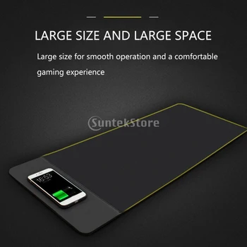 

Wireless Charging LED Mouse Pad 9 Lighting Modes PC Laptop 33x22cm