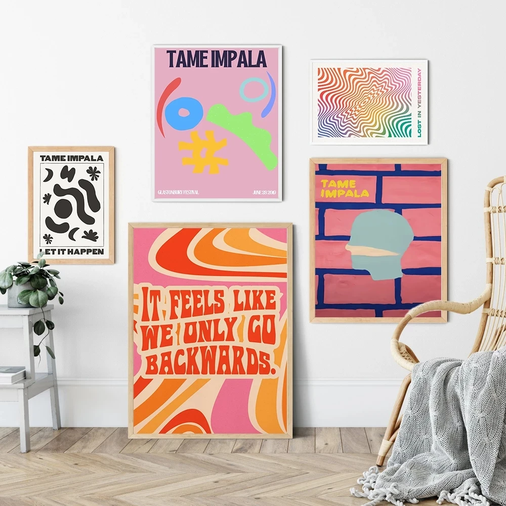HD Печать музыкальных песен плакат Tame Impala холст абстрактный цвет психоделическая
