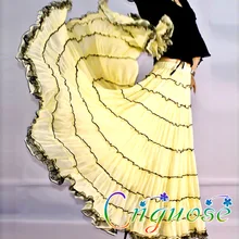 Женская Весенняя мода лето большого размера плюс 7XL 6XL цыганские богемные танцевальные желтые шифоновые плиссированные плиссе юбки для женщин