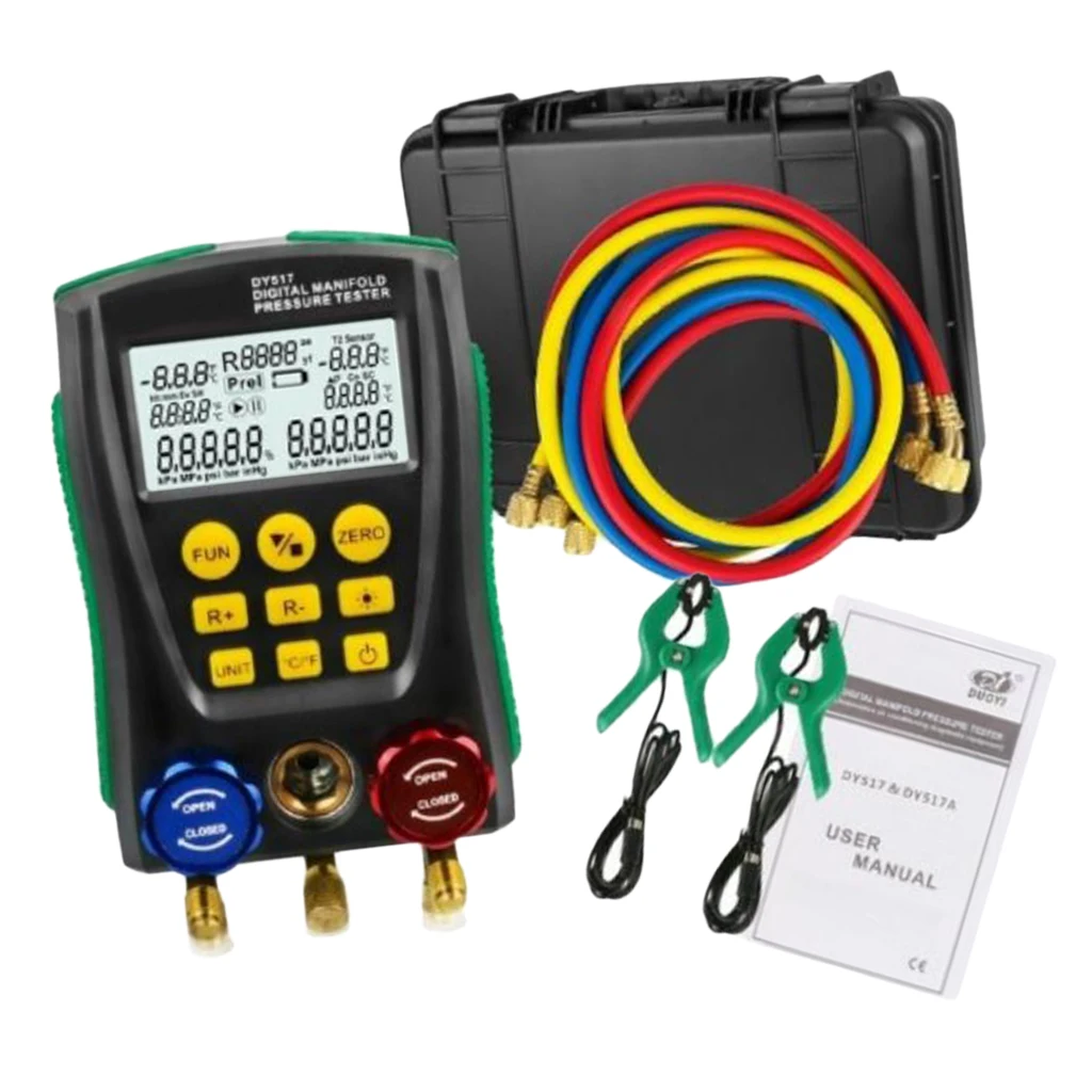 Digital Gauge Meter HVAC Vacuum Pressure Temperature Tester Leakage Test With High-strength Engineering Plastics