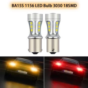 

Pair BA15S 1156 LED Bulb S25 P21W 3030 18SMD 6000k Turn Signal Light DRL Break Reverse Backup Lamp Universal for Car Motorcycle