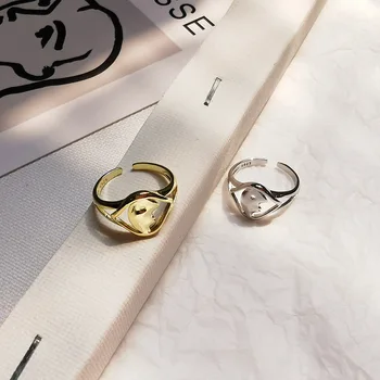 

Amaiyllis S925 Sterling Silver Abstract Ring 18k Gold Index Finger Open Rings For Women Friendship Jewelry Gift