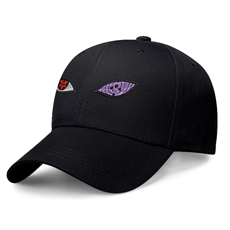 

Baseball Caps For Women Naruto Uchiha Sasuke Sharingan & Rinnegan Eye 100% Cotton Men Caps Anime Embroidery Dad Hats