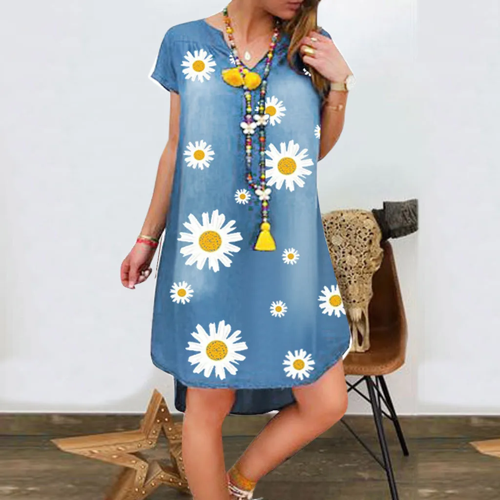 Женское платье большого размера повседневное летнее мешковатое платье-туника