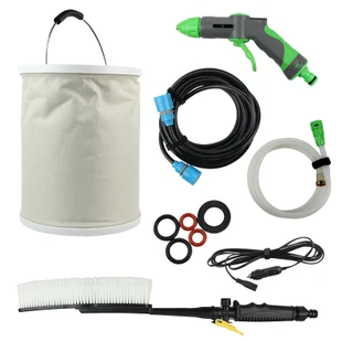 Car air pump portable + electric washing device  two in one piece machine 12v high pressure pump car wash device