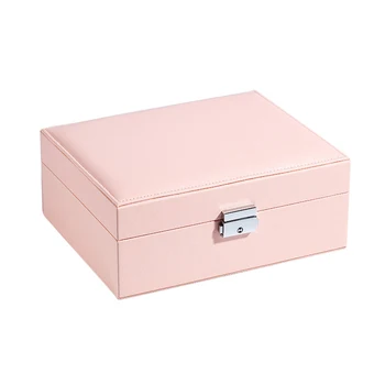 

Jewelery Box Organizer Travel Display Box Jewelry Boxes Portable Jewelry Box Leather Button Jewelry Box with Zipper