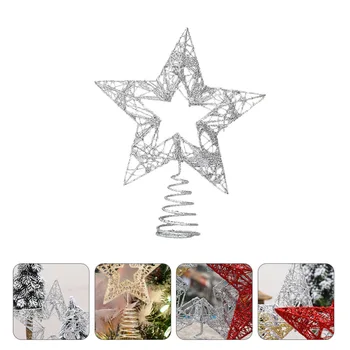 

1Pc Christmas Tree Prop Five-pointed Star Xmas Tree Toppers Hollow Star Decor for Party Tree