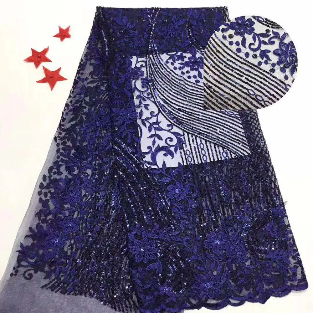 

The latest fashion design sequins 5 yards African lace fabrics high quality Indian silk George lace fabrics gold wedding