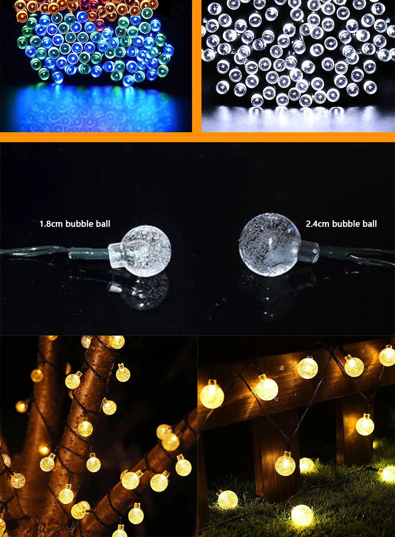 small solar lights 8 Modes 30/50/100 Solar Light Crystal Ball Waterproof LED String Lights Fairy Lights Garlands For Christmas Party  Outdoor Decor solar step lights