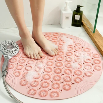 

Silicone Bathtub Shower Back Brush Massager Bathtub Foot Brush Dead Skin Round PVC Non-slip Mat Bathroom Non-slip Mat