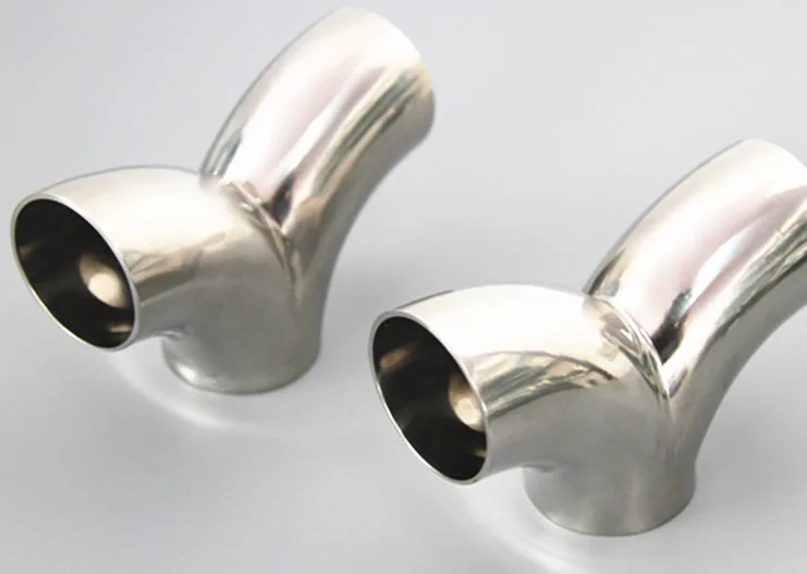 2Pieces/Lot 25X1.5MM 304 Stainless Steel Y Type Mirror Welded Three Pass Pipe Fittings