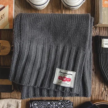 

Maden Knit Shawl Scarf For Men Outdoor Warm Sports Wool Solid Scarves Knitted Cashmere Bandana Hiking Collar Accessories