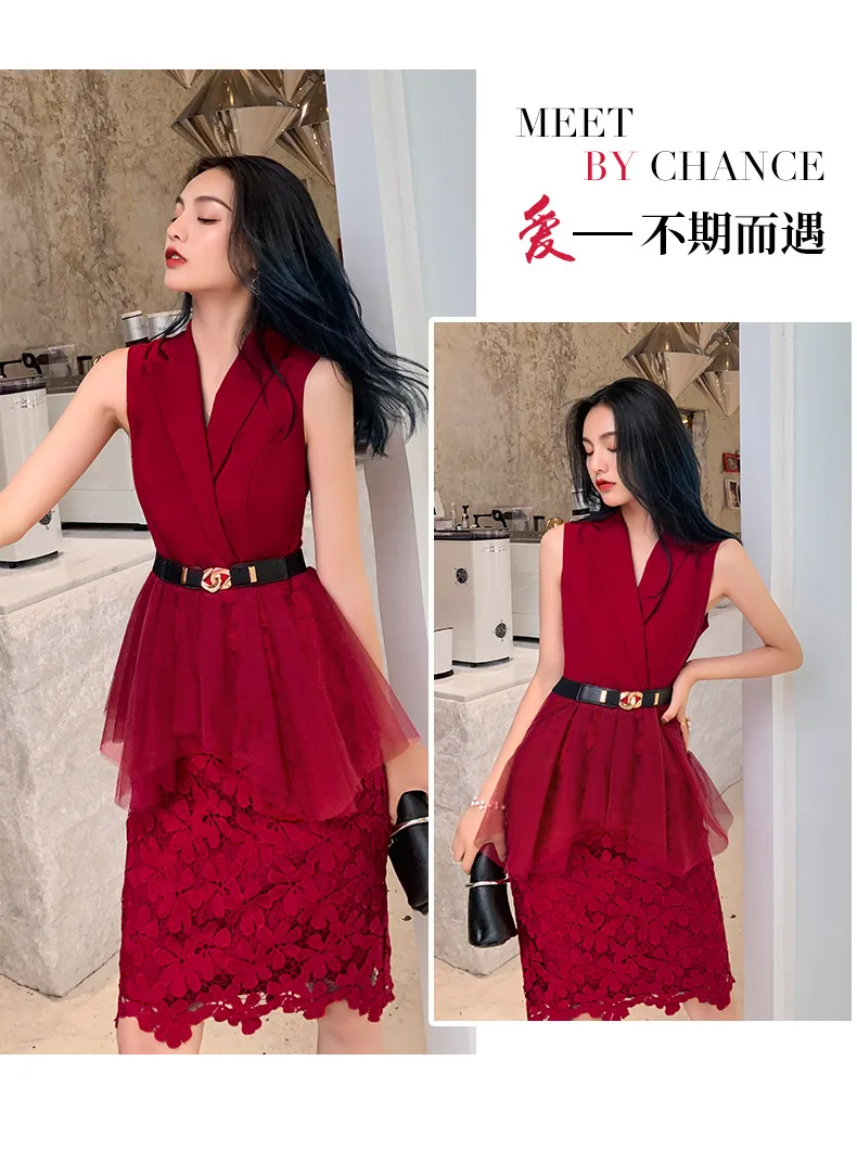 Robe De Soiree короткое платье для выпускного вечера кружевное до колена с v-образным вырезом на молнии сзади элегантное бордовое вечернее платье без рукавов с поясом ES3048