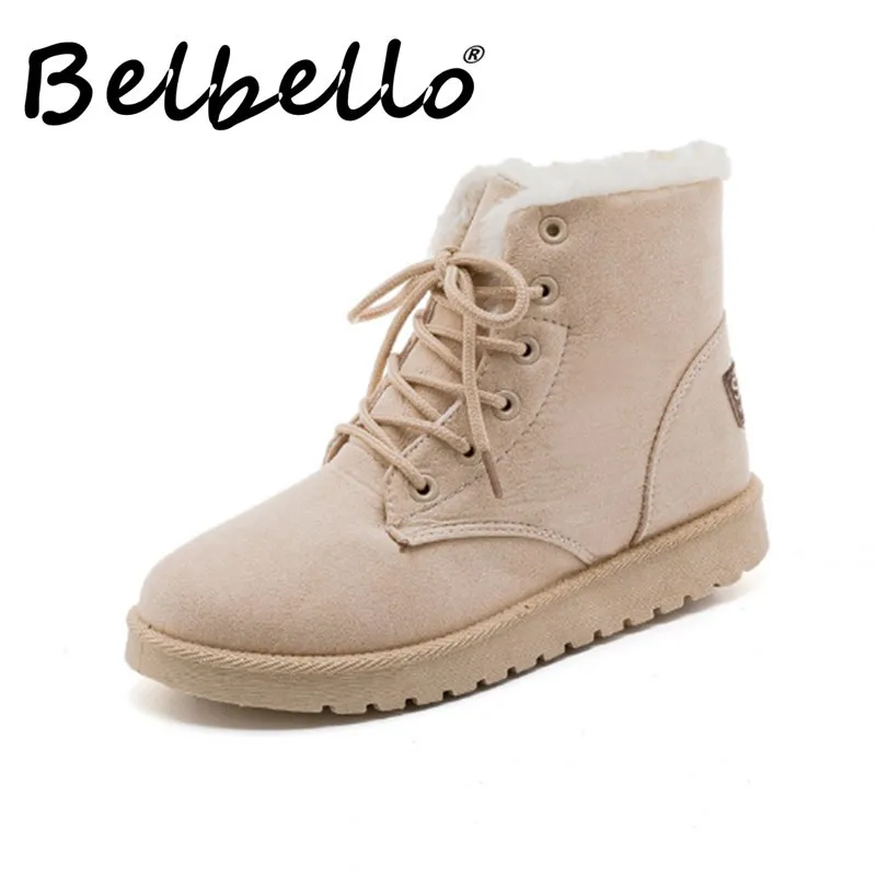 Belbello New Martin boots Comfortable warm winter go out shoes non-slip fashion women shoes