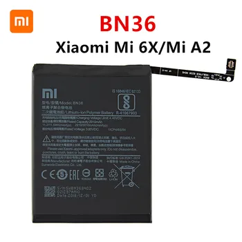 

Xiao mi 100% Orginal BN36 3010mAh Battery For Xiaomi Mi 6X Mi6X Mi A2 MiA2 BN36 High Quality Phone Replacement Batteries