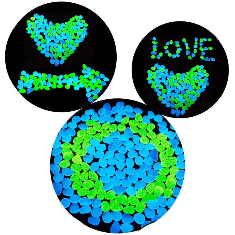 100X светится в темноте Галька светящиеся камни дорожка газон сад аквариум Декор