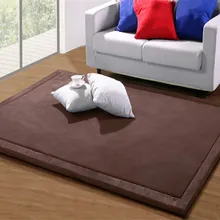 Коралловый флисовый коврик для ползания татами для гостиной, спальни, мягкий однотонный напольный коврик, детский коврик для игровой зоны, коврик для эркера