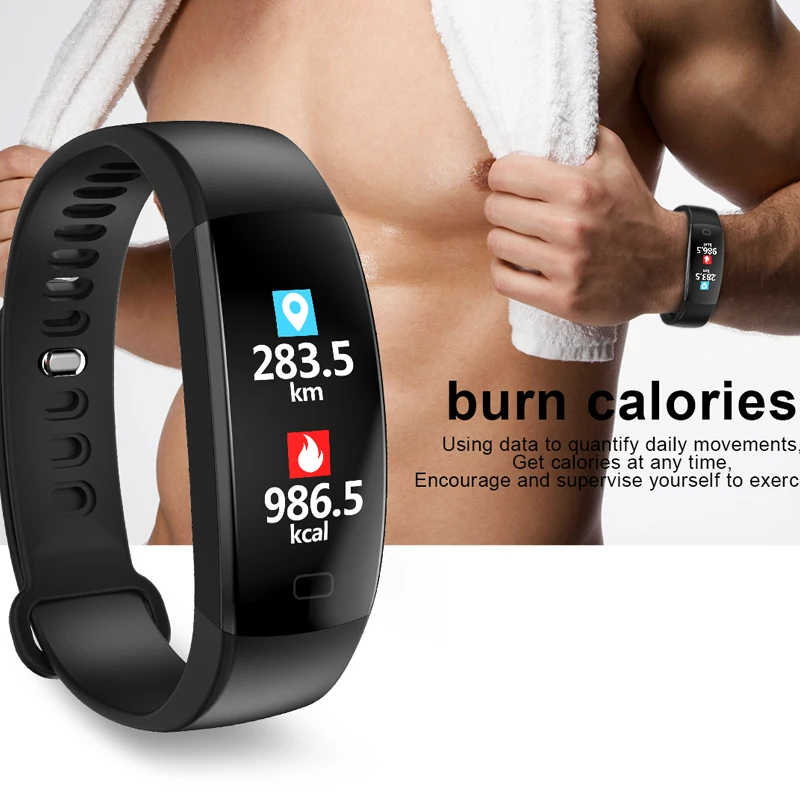 Men woman Smart Fitness Bracelet  Color Screen Smart Band Blood Pressure Heart Rate Monitor Wristband for Android IOS phone