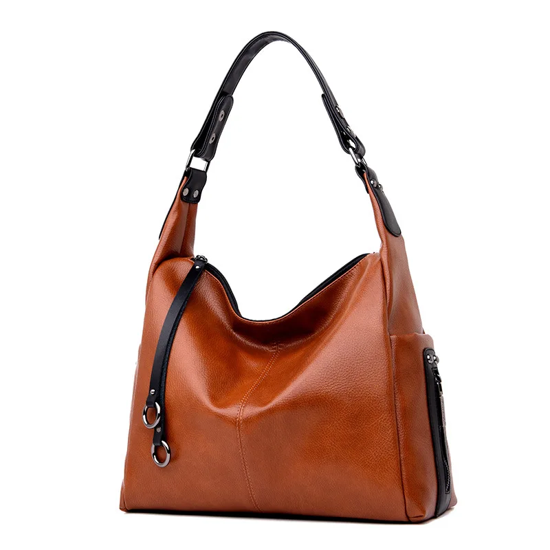 

2019 New Style Shoulder Bag Casual Commuting Large Bag Europe And America WOMEN'S Bag Mom Soft Leather Shoulder Bag WOMEN'S Leat
