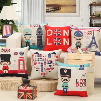 

London Guards Pillowcases,Spandex Pillow,Iron Tower Cover and Core for Love Home,45 Cm London Love Decorative Pillow