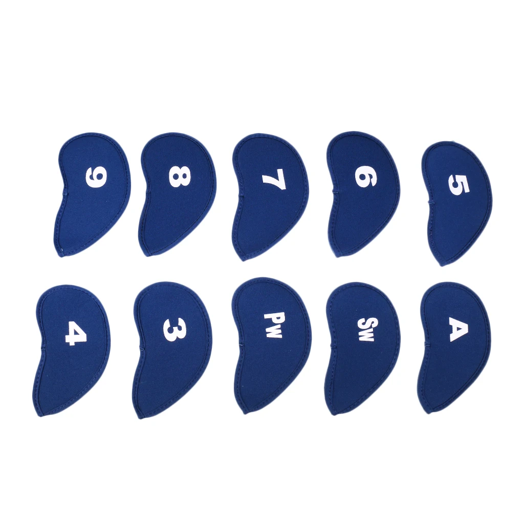 10 Pieces/Set Golf Club Protective Iron Head Cover Wedge Sock Headcover
