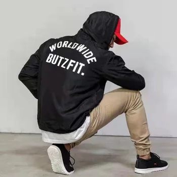 

New Running Jacket Men Sports Fitness Long Sleeves Hooded Tight Sweatshirt Gym Training Jogging Jacket Coat Tactical Clothing