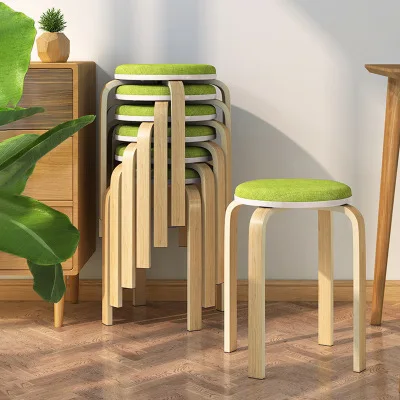 

Teak Round Stool Household Bench Stool Solid Wood Dining Table Stool Fashion Simple Stool Adult Chair