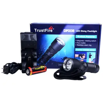 

Scuba Diving Flashlight Cree XM-L2 LED 900 Lumens 26650 Dive Torch Super Hight Light D5BD