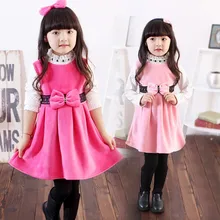 Детское платье для девочек; детская одежда; плотные повседневные платья; платье для девочек; плюшевое утепленное платье принцессы с высоким воротником и кружевным бантом